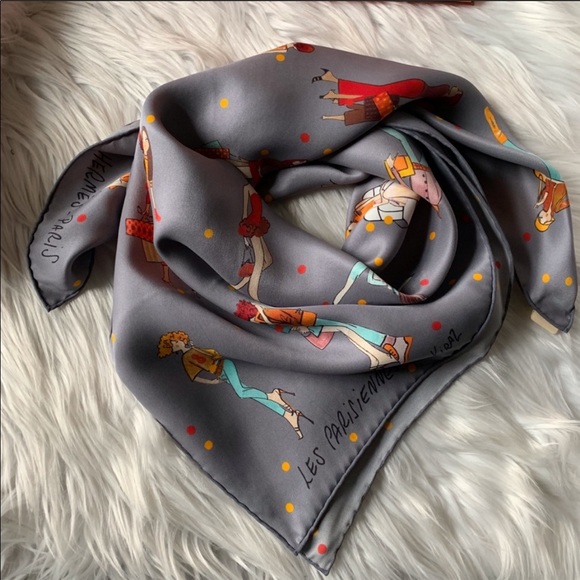 HERMÈS LES PARISIENNES DE KIRAZ SQUARE SILK SCARF - Picture 2 of 8